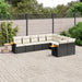 Set mobilier de grădină cu perne, 9 piese, negru, poliratan - WALTI WALTI