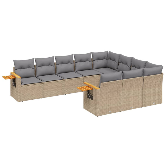Set canapele de grădină cu perne, 10 piese, bej, poliratan - WALTI WALTI