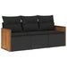 Set mobilier de grădină cu perne, 3 piese, negru, poliratan - WALTI WALTI