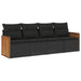 Set mobilier de grădină cu perne, 4 piese, negru, poliratan - WALTI WALTI