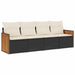 Set mobilier de grădină cu perne, 4 piese, negru, poliratan - WALTI WALTI