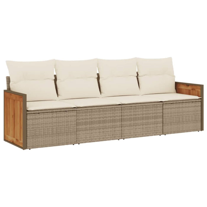 Set canapele de grădină, 4 piese, cu perne, bej, poliratan - WALTI WALTI