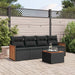 Set mobilier de grădină cu perne, 5 piese, negru, poliratan - WALTI WALTI