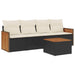 Set mobilier de grădină cu perne, 5 piese, negru, poliratan - WALTI WALTI