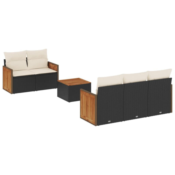 Set mobilier de grădină cu perne, 6 piese, negru, poliratan - WALTI WALTI