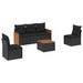 Set mobilier de grădină cu perne, 6 piese, negru, poliratan - WALTI WALTI