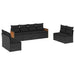 Set mobilier de grădină cu perne, 8 piese, negru, poliratan - WALTI WALTI