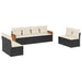 Set mobilier de grădină cu perne, 8 piese, negru, poliratan - WALTI WALTI