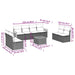 Set mobilier de grădină cu perne, 9 piese, negru, poliratan - WALTI WALTI