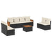 Set mobilier de grădină cu perne, 9 piese, negru, poliratan - WALTI WALTI