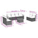 Set mobilier de grădină cu perne, 9 piese, negru, poliratan - WALTI WALTI