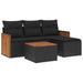 Set mobilier de grădină cu perne, 5 piese, negru, poliratan - WALTI WALTI