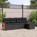 Set mobilier de grădină cu perne, 5 piese, negru, poliratan - WALTI WALTI