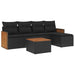 Set mobilier de grădină cu perne, 6 piese, negru, poliratan - WALTI WALTI
