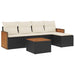 Set mobilier de grădină cu perne, 6 piese, negru, poliratan - WALTI WALTI