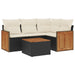 Set mobilier de grădină cu perne, 5 piese, negru, poliratan - WALTI WALTI