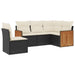 Set mobilier de grădină cu perne, 5 piese, negru, poliratan - WALTI WALTI