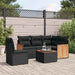 Set mobilier de grădină cu perne, 6 piese, negru, poliratan - WALTI WALTI