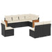 Set mobilier de grădină cu perne, 8 piese, negru, poliratan - WALTI WALTI