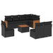Set mobilier de grădină cu perne, 9 piese, negru, poliratan - WALTI WALTI