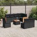 Set mobilier de grădină cu perne, 9 piese, negru, poliratan - WALTI WALTI