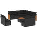 Set canapele de grădină, 12 piese, cu perne, negru, poliratan - WALTI WALTI