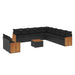 Set canapele de grădină, 12 piese, cu perne, negru, poliratan - WALTI WALTI