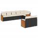 Set mobilier de grădină cu perne, 8 piese, negru, poliratan - WALTI WALTI