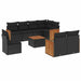 Set mobilier de grădină cu perne, 9 piese, negru, poliratan - WALTI WALTI