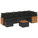 Set mobilier de grădină cu perne, 8 piese, negru, poliratan - WALTI WALTI