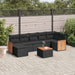 Set mobilier de grădină cu perne, 8 piese, negru, poliratan - WALTI WALTI