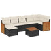 Set mobilier de grădină cu perne, 8 piese, negru, poliratan - WALTI WALTI