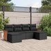 Set mobilier de grădină cu perne, 6 piese, negru, poliratan - WALTI WALTI