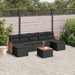 Set mobilier de grădină cu perne, 8 piese, negru, poliratan - WALTI WALTI