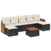 Set mobilier de grădină cu perne, 8 piese, negru, poliratan - WALTI WALTI