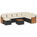 Set mobilier de grădină cu perne, 9 piese, negru, poliratan - WALTI WALTI