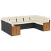 Set mobilier de grădină cu perne, 9 piese, negru, poliratan - WALTI WALTI