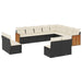Set canapele de grădină, 12 piese, cu perne, negru, poliratan - WALTI WALTI