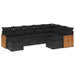 Set mobilier de grădină cu perne, 9 piese, negru, poliratan - WALTI WALTI