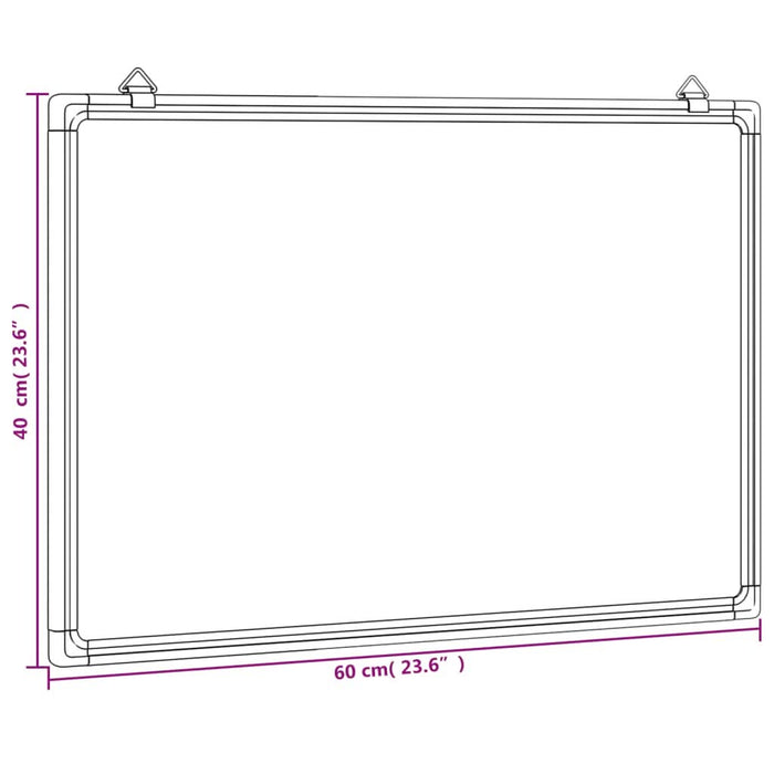 Tablă magnetică, alb, 60x40x1,7 cm, aluminiu - WALTI WALTI