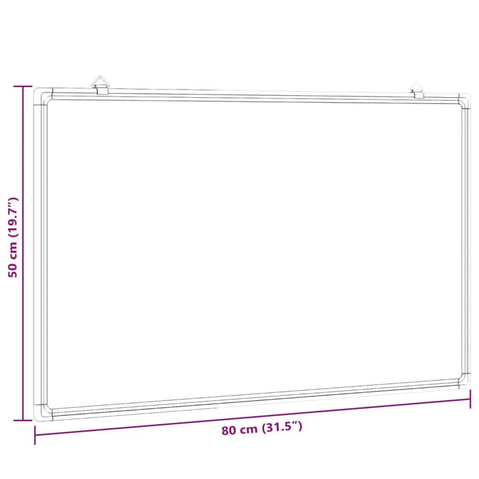 Tablă magnetică, alb, 80x50x1,7 cm, aluminiu - WALTI WALTI