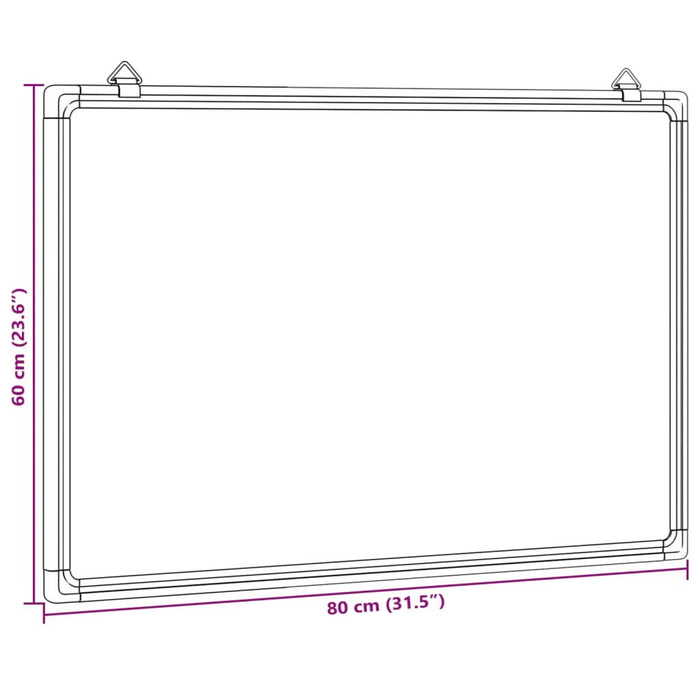 Tablă magnetică, alb, 80x60x1,7 cm, aluminiu - WALTI WALTI