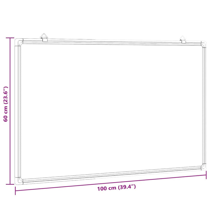 Tablă magnetică, alb, 100x60x1,7 cm, aluminiu - WALTI WALTI