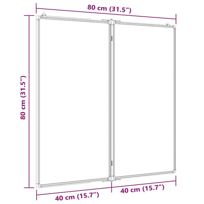 Tablă magnetică pliabilă, alb, 80x80x1,7 cm, aluminiu - WALTI WALTI