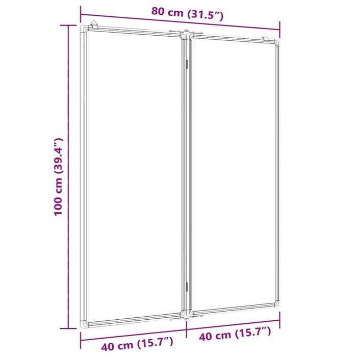 Tablă magnetică pliabilă, alb, 80x100x1,7 cm, aluminiu - WALTI WALTI