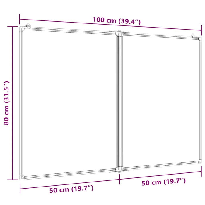 Tablă magnetică pliabilă, alb, 100x80x1,7 cm, aluminiu - WALTI WALTI