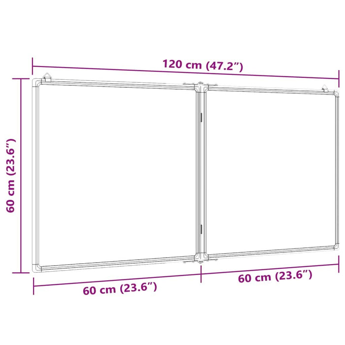 Tablă magnetică pliabilă, alb, 120x60x1,7 cm, aluminiu - WALTI WALTI