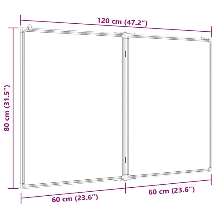 Tablă magnetică pliabilă, alb, 120x80x1,7 cm, aluminiu - WALTI WALTI
