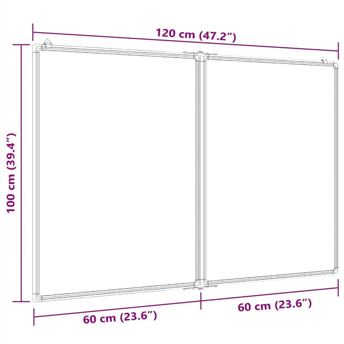 Tablă magnetică pliabilă, alb, 120x100x1,7 cm, aluminiu - WALTI WALTI