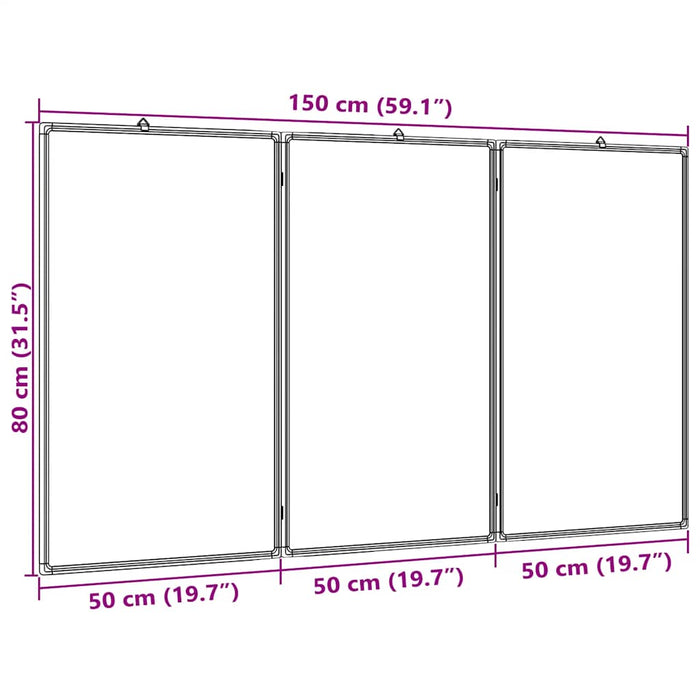 Tablă magnetică pliabilă, alb, 150x80x1,7 cm, aluminiu - WALTI WALTI
